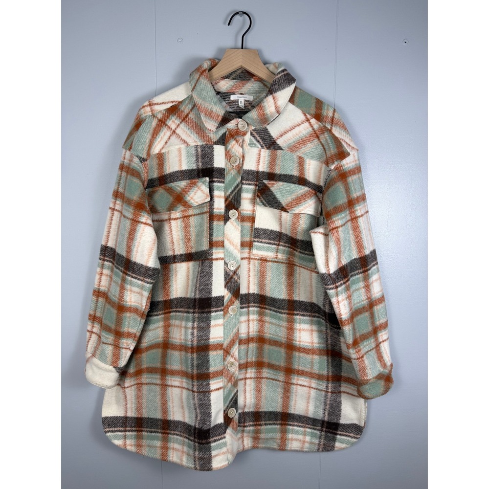 Maurices Rustic Heavyweight Fall Shacket Women XL Multicolor Plaid Fleece Jacket